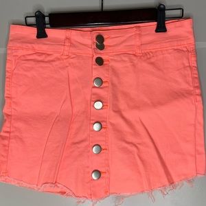 Orange Skort with Button Fly